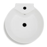 NNEVL Ceramic Stand Bathroom Sink Basin Faucet/Overflow Hole White