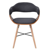 NNEVL Dining Chairs 6 pcs Dark Grey Bent Wood and Fabric