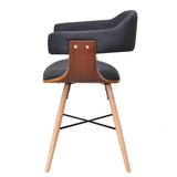 NNEVL Dining Chairs 6 pcs Dark Grey Bent Wood and Fabric