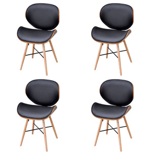 NNEVL Dining Chairs 4 pcs Bentwood and Faux Leather