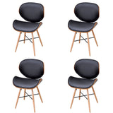 NNEVL Dining Chairs 4 pcs Bentwood and Faux Leather