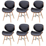 NNEVL Dining Chairs 6 pcs Bentwood and Faux Leather