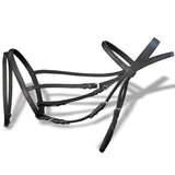 NNEVL Leather Flash Bridle with Reins and Bit Black Cob