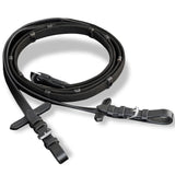 NNEVL Leather Flash Bridle with Reins and Bit Black Cob