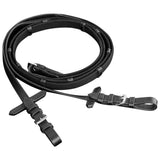 NNEVL Leather Flash Bridle with Reins and Bit Black Full