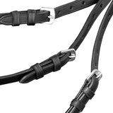 NNEVL Leather Flash Bridle with Reins and Bit Black Full