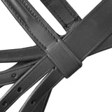 NNEVL Leather Flash Bridle with Reins and Bit Black Full