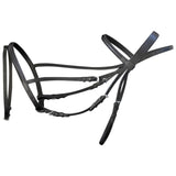 NNEVL Leather Flash Bridle with Reins and Bit Black Full