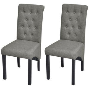 NNEVL Dining Chairs 2 pcs Light Grey Fabric