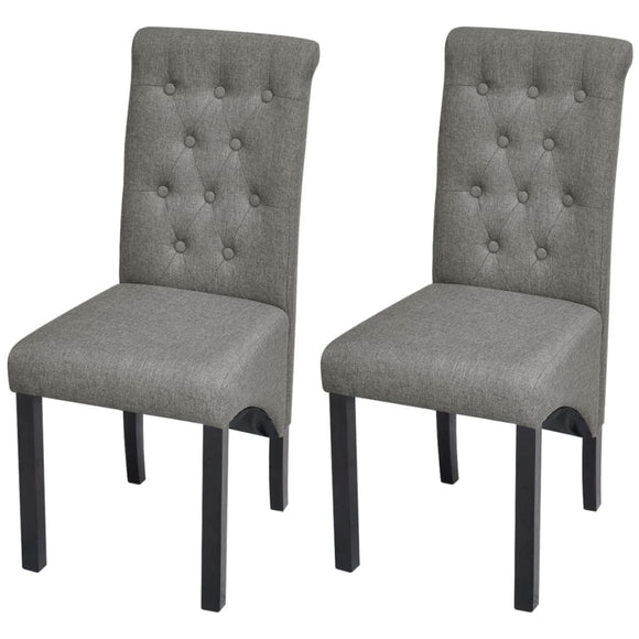 NNEVL Dining Chairs 2 pcs Light Grey Fabric
