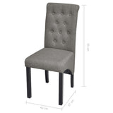 NNEVL Dining Chairs 2 pcs Light Grey Fabric