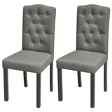 NNEVL Dining Chairs 2 pcs Grey Fabric