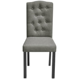 NNEVL Dining Chairs 2 pcs Grey Fabric