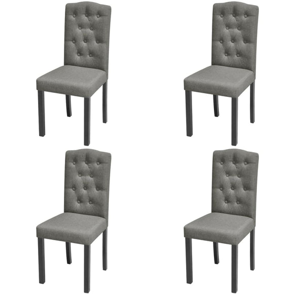 NNEVL Dining Chairs 4 pcs Grey Fabric