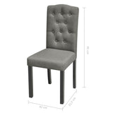 NNEVL Dining Chairs 4 pcs Grey Fabric