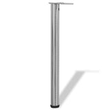 NNEVL 4 Height Adjustable Table Legs Brushed Nickel 710 mm