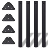 NNEVL Adjustable Table Legs 4 pcs Black 710 mm