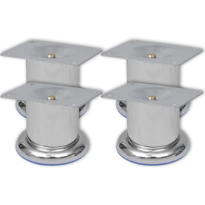 NNEVL Round Sofa Legs 4 pcs Chrome 60 mm