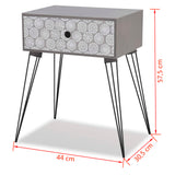 NNEVL Nightstand with 1 Drawer Rectangular Grey