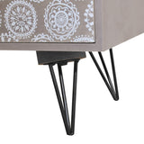 NNEVL Nightstand with 3 Drawers Grey and Brown