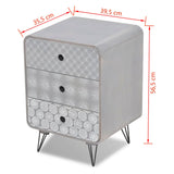 NNEVL Side Cabinet with 3 Drawers Grey