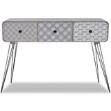 NNEVL Console Table with 3 Drawers Grey