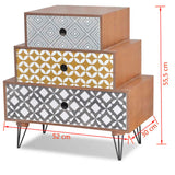 NNEVL Nightstand with 3 Drawers Brown