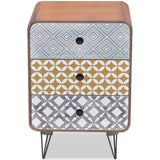 NNEVL Side Cabinet with 3 Drawers Brown