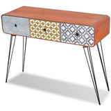 NNEVL Console Table with 3 Drawers Brown