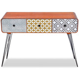NNEVL Console Table with 3 Drawers Brown
