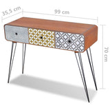 NNEVL Console Table with 3 Drawers Brown