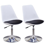 NNEVL Swivel Dining Chairs 2 pcs White and Black Faux Leather