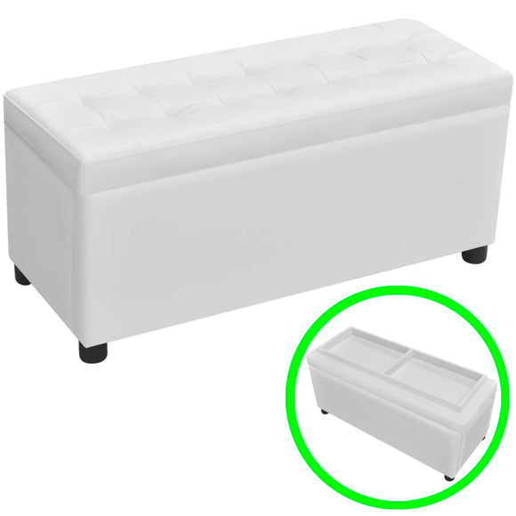 NNEVL Storage Ottoman Artificial Leather White