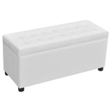 NNEVL Storage Ottoman Artificial Leather White