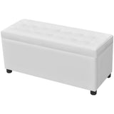 NNEVL Storage Ottoman Artificial Leather White