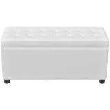 NNEVL Storage Ottoman Artificial Leather White