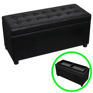 NNEVL Storage Ottoman Artificial Leather Black