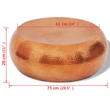 NNEVL Hammered Aluminium Coffee Table Brass/Copper Colour