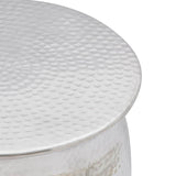 NNEVL Hammered Aluminium Stool/Side Table Silver