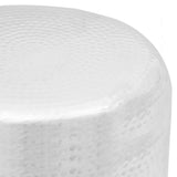NNEVL Hammered Aluminium Stool/Side Table Silver