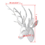 NNEVL Wall Mounted Aluminium Deer's Head Decoration Silver 62 cm
