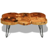 NNEVL Coffee Table 35 cm 6 Trunks Solid Sheesham Wood