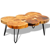 NNEVL Coffee Table 35 cm 6 Trunks Solid Sheesham Wood