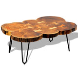 NNEVL Coffee Table 35 cm 6 Trunks Solid Sheesham Wood
