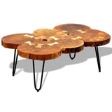 NNEVL Coffee Table 35 cm 6 Trunks Solid Sheesham Wood