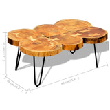 NNEVL Coffee Table 35 cm 6 Trunks Solid Sheesham Wood