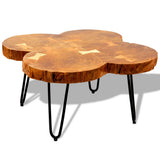 NNEVL Coffee Table 35 cm 4 Trunks Solid Sheesham Wood