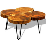 NNEVL Coffee Table 35 cm 4 Trunks Solid Sheesham Wood