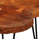 NNEVL Coffee Table 35 cm 4 Trunks Solid Sheesham Wood