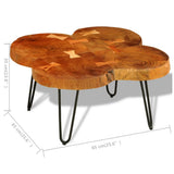 NNEVL Coffee Table 35 cm 4 Trunks Solid Sheesham Wood